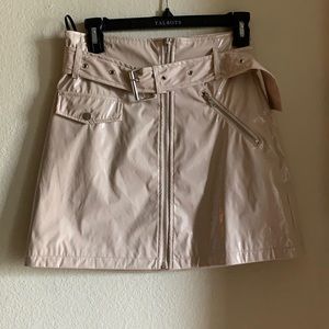 Tan, plastic skirt from forever 21